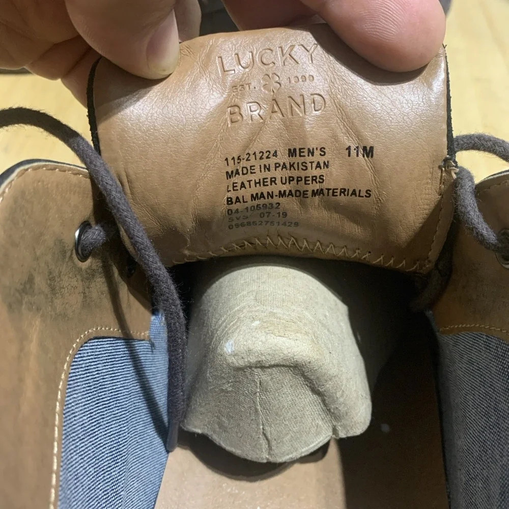 Lucky Brand Boone  Black Color Mens Boots‎ Made in Pakistan Size 11